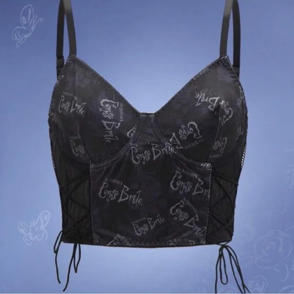 ROMWE x CORPSE BRIDE lace up top